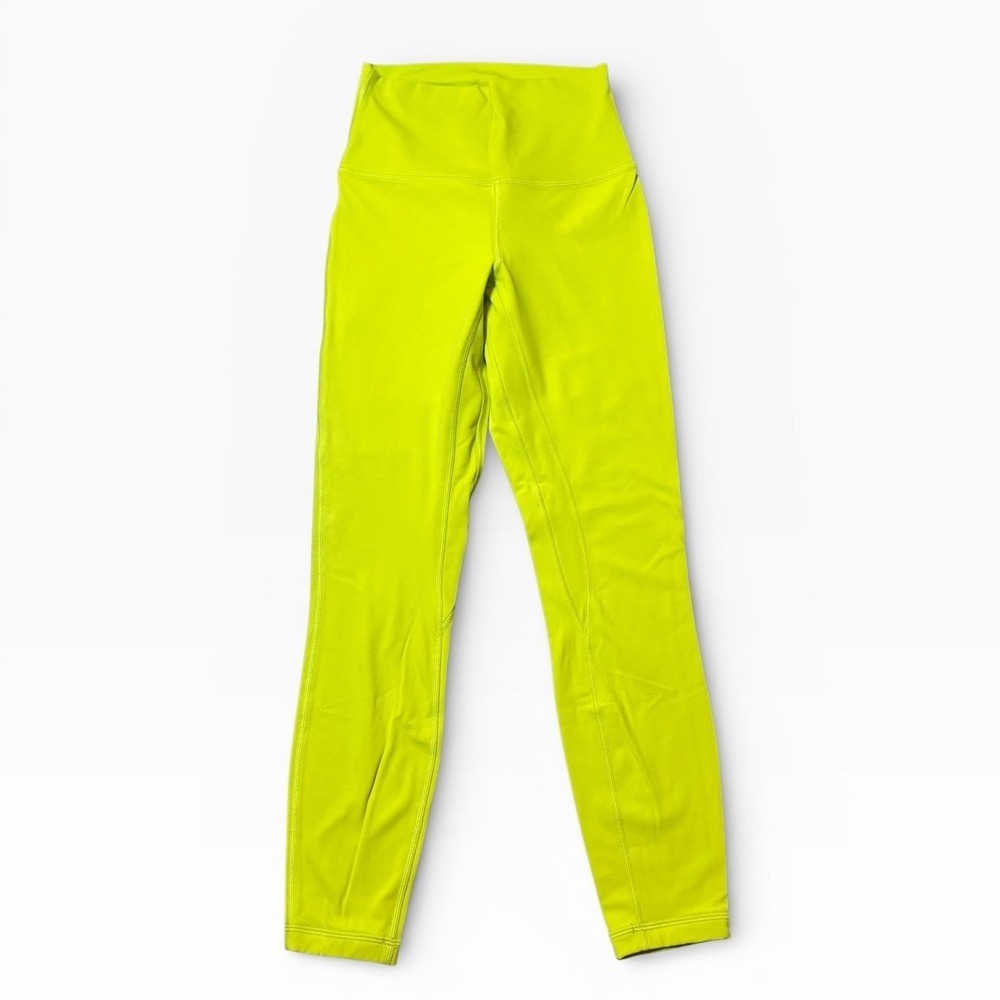 Lululemon Align‎ High-Rise Pant 25 Neon Yellow Leggings Size 4 Gym Yoga Running